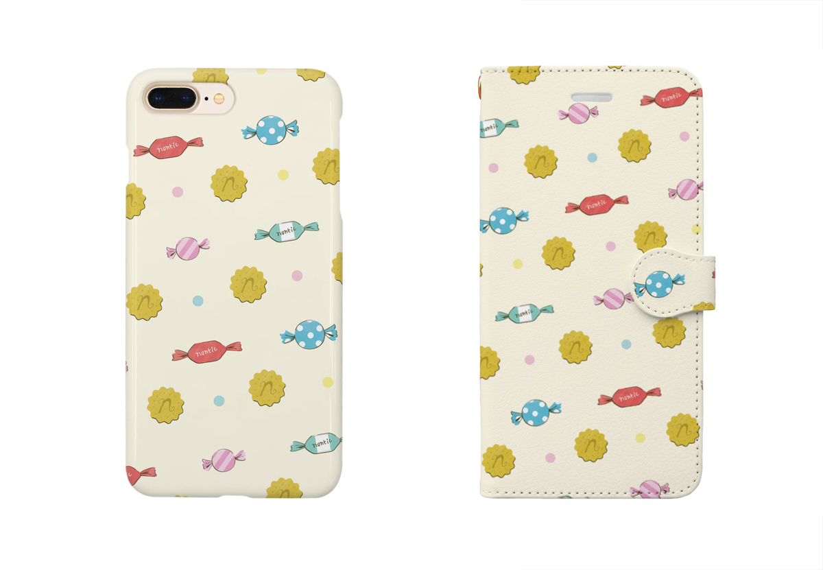 nontic（ノンティック）お菓子柄（おやつタイム！） スマホケース